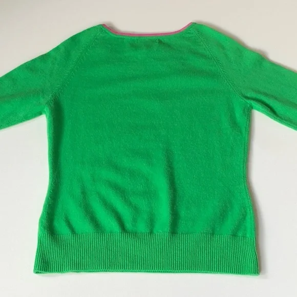 Lilly Pulitzer NWT pink green strawberry cashmere knit jumper XS *has flaw* - Picture 2 of 6